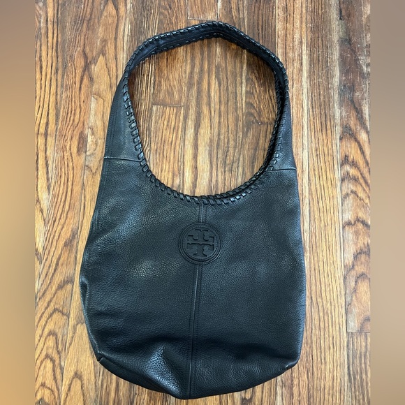 Tory Burch Black Leather Hobo Bag - Picture 1 of 16